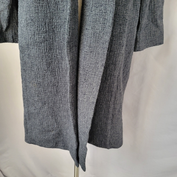 Eileen Fisher Shale Tencel Stretch Jacquard Jacket Charcoal Gray L - Picture 8 of 13